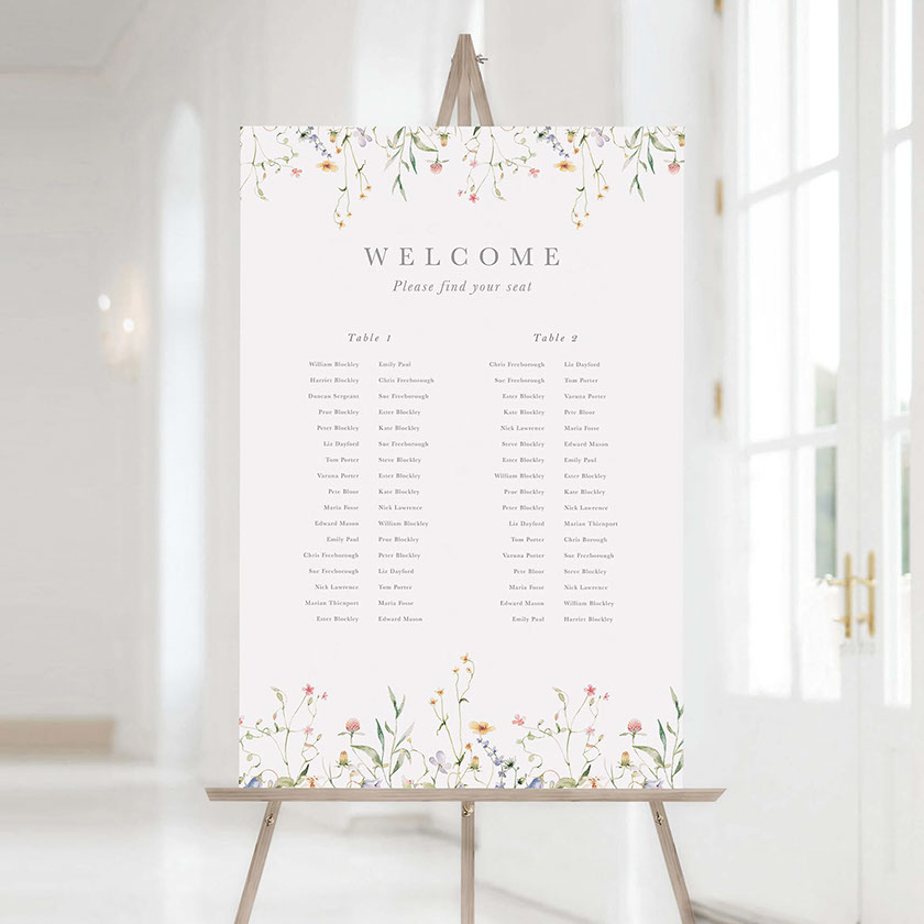 Wedding Seating Plan Signage — Little Ivory Wedding Stationery Ireland